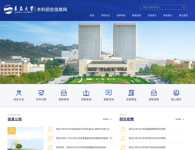 青岛大学本科招生信息网